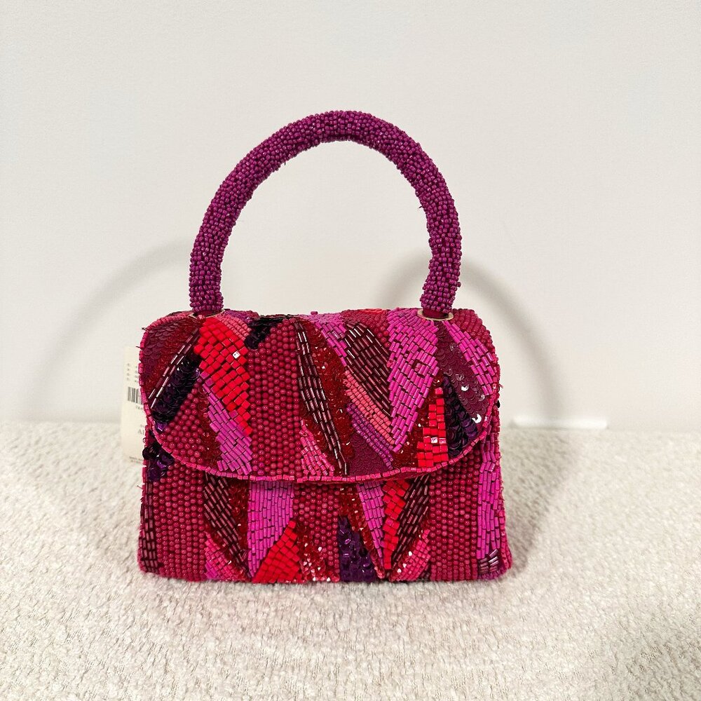 pink beaded bag